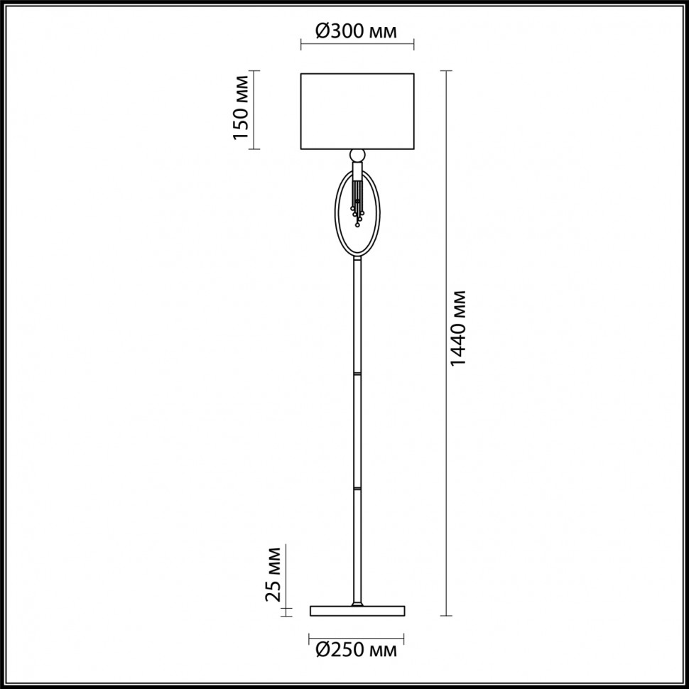 4516/1F Lumion Neoclassi торшер с черным абажуром Santiago