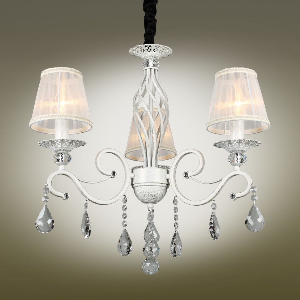 OML-79103-03 OMNILUX подвесная люстра Belluno, белая с золотой патиной, E14*3*40W