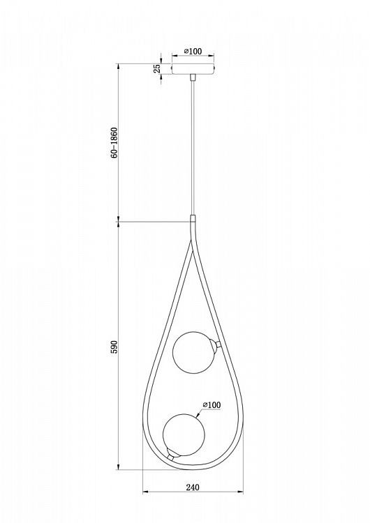 FR4005PL-02B FREYA подвесной светильник Perlina, G9*2*25W