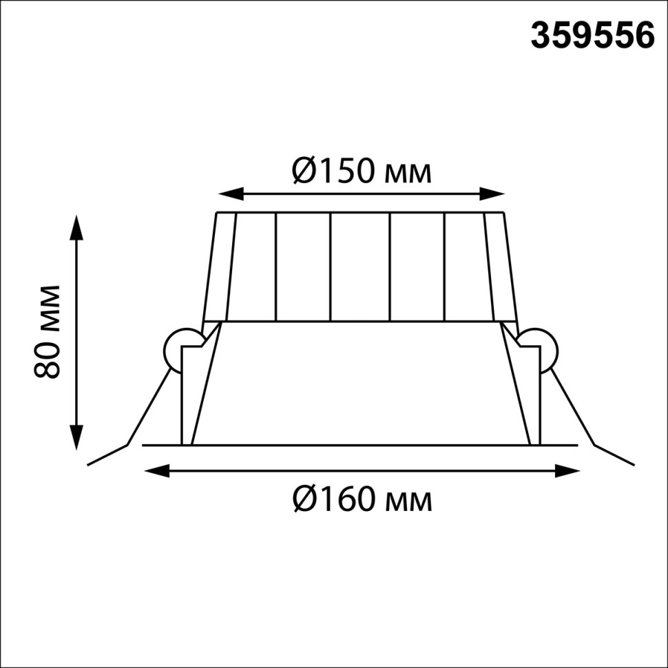 359556 NOVOTECH CLARA черный встраиваемый влагозащищенный светодиодный светильник с переключателем цветовой температуры IP44, 30W, 3000К/4000К/6000К