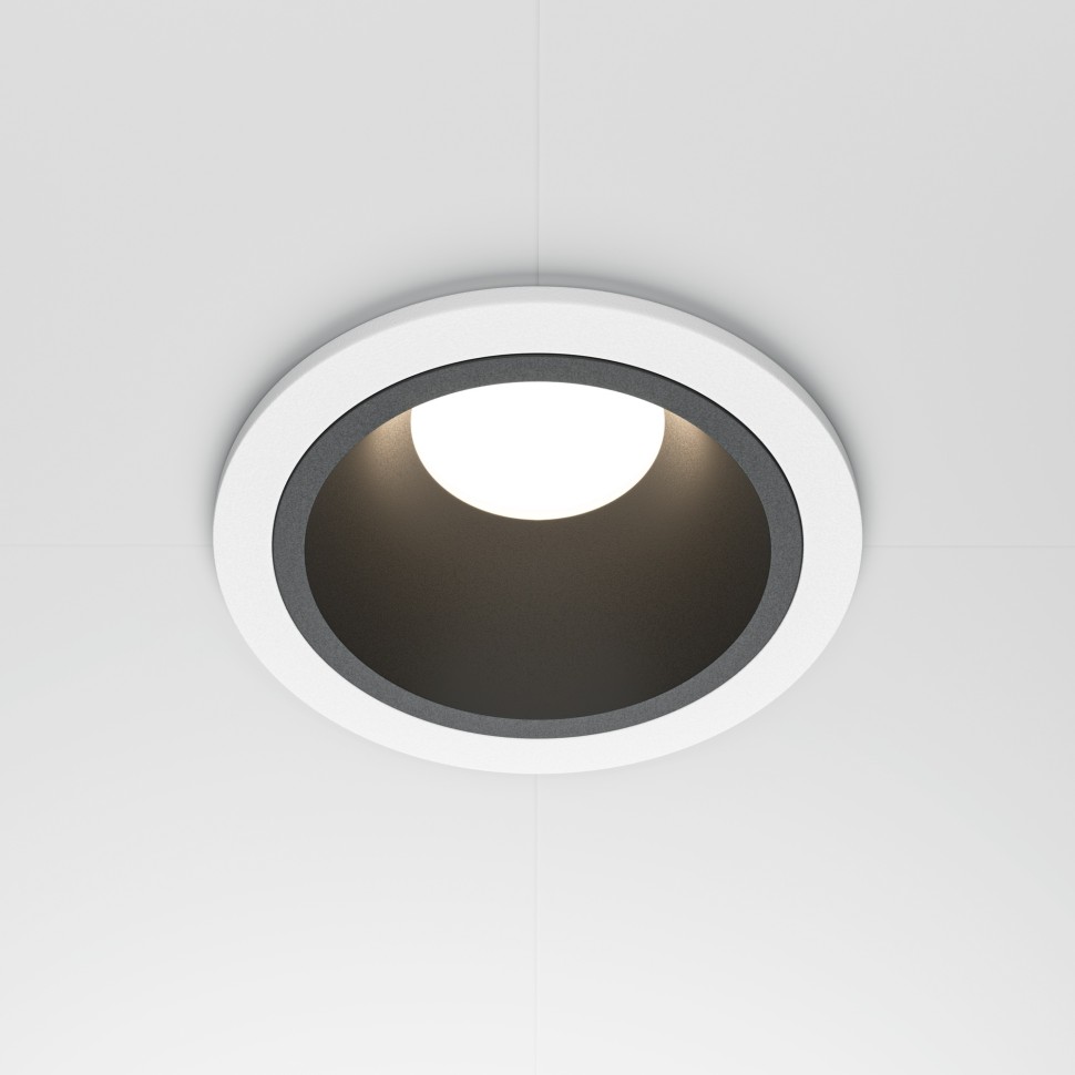 DL126-GU10-WB Maytoni Technical Share Черно-белый встраиваемый влагозащищенный светильник, IP54, GU10*1*10W