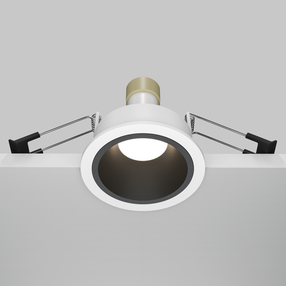 DL126-GU10-WB Maytoni Technical Share Черно-белый встраиваемый влагозащищенный светильник, IP54, GU10*1*10W