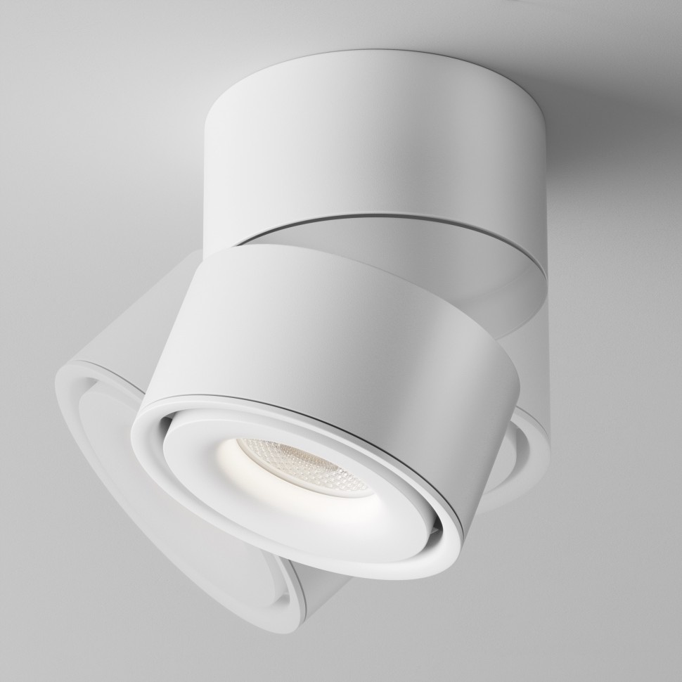 C084CL-15W4K-W Maytoni Technical Накладной белый светодиодный светильник Yin диаметр 100мм, 4000K, 1x15Вт, 24°