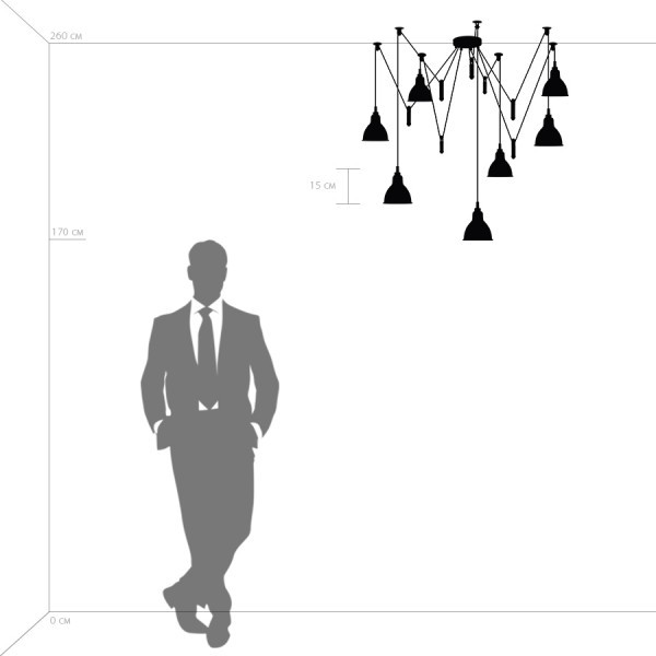 761076 Lightstar Люстра потолочная паук белый ACROBATA