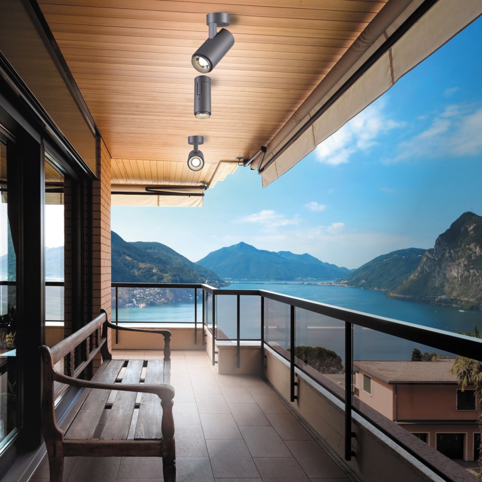 358289 Novotech Дизайнерский светодиодный светильник для ландшафтного дизайна IP54, 9W, 4000K темно-серый