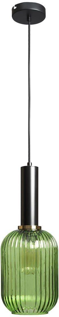 2072-A+BL LOFT IT Iris зеленый подвесной светильник E27*1*60W, черный, латунь, 15см