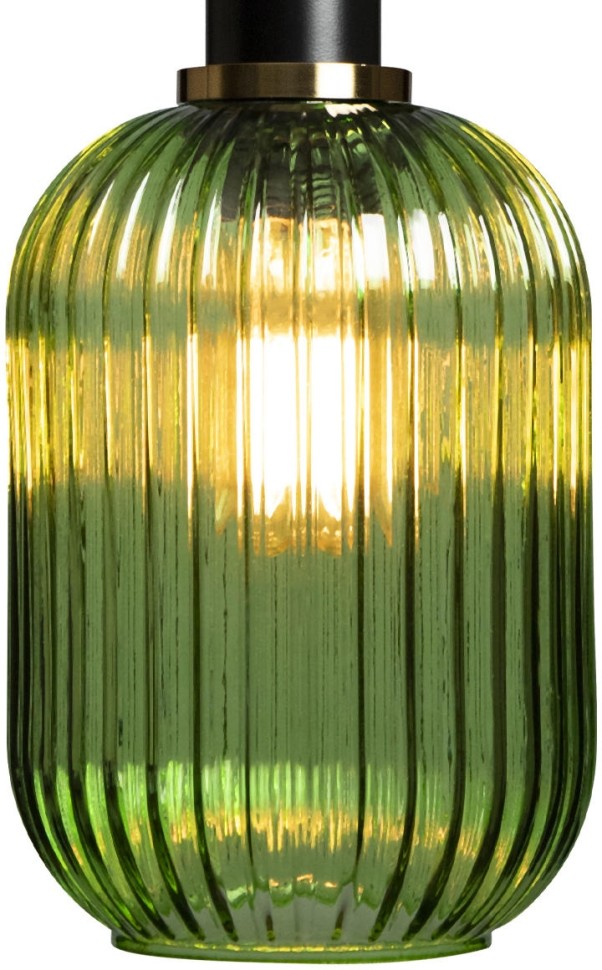 2072-A+BL LOFT IT Iris зеленый подвесной светильник E27*1*60W, черный, латунь, 15см