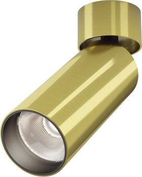 C055CL-L12W3K-W-BS MAYTONI Focus Led накладной светильник спот, поворотный, латунь, светодиодный 12W, 3000K теплый