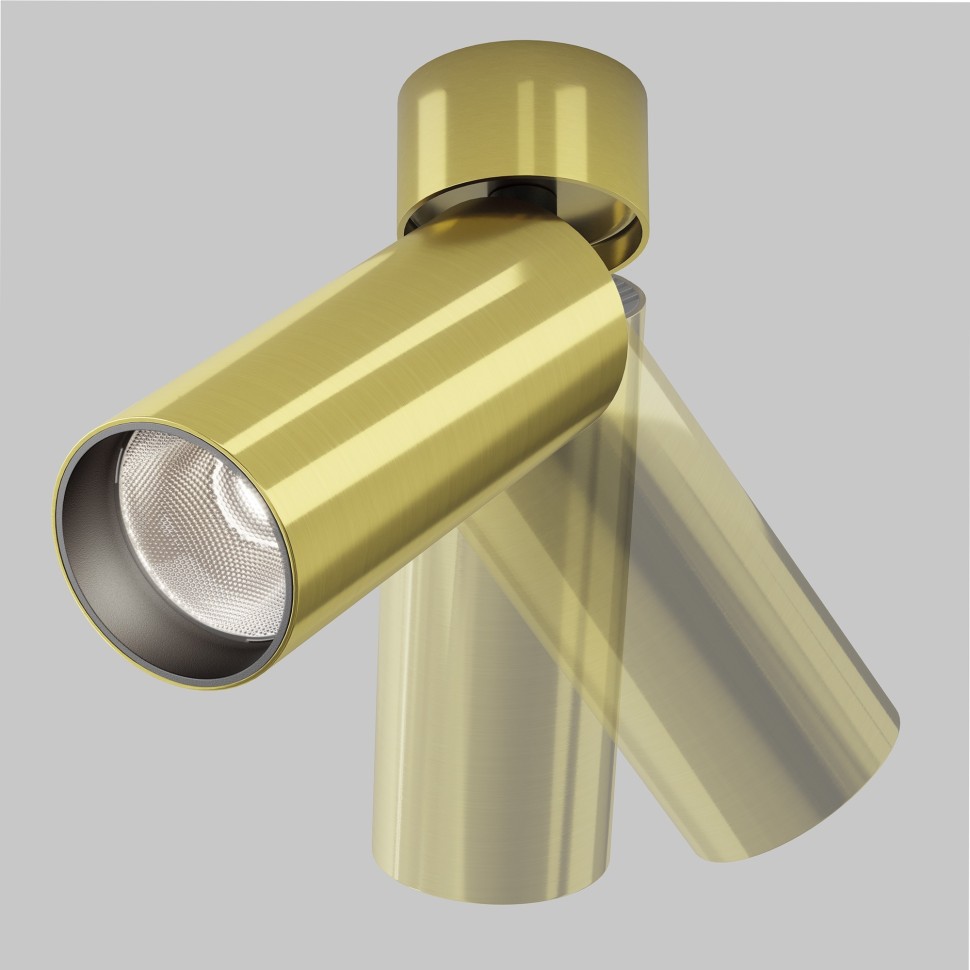 C055CL-L12W3K-W-BS MAYTONI Focus Led накладной светильник спот, поворотный, латунь, светодиодный 12W, 3000K теплый