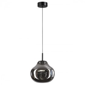 5097/4LC ODEON LIGHT подвесной светодиодный светильник VASO 4W, 4000K, 388Lm, черный, дымчатый, стекло, 16см диаметр