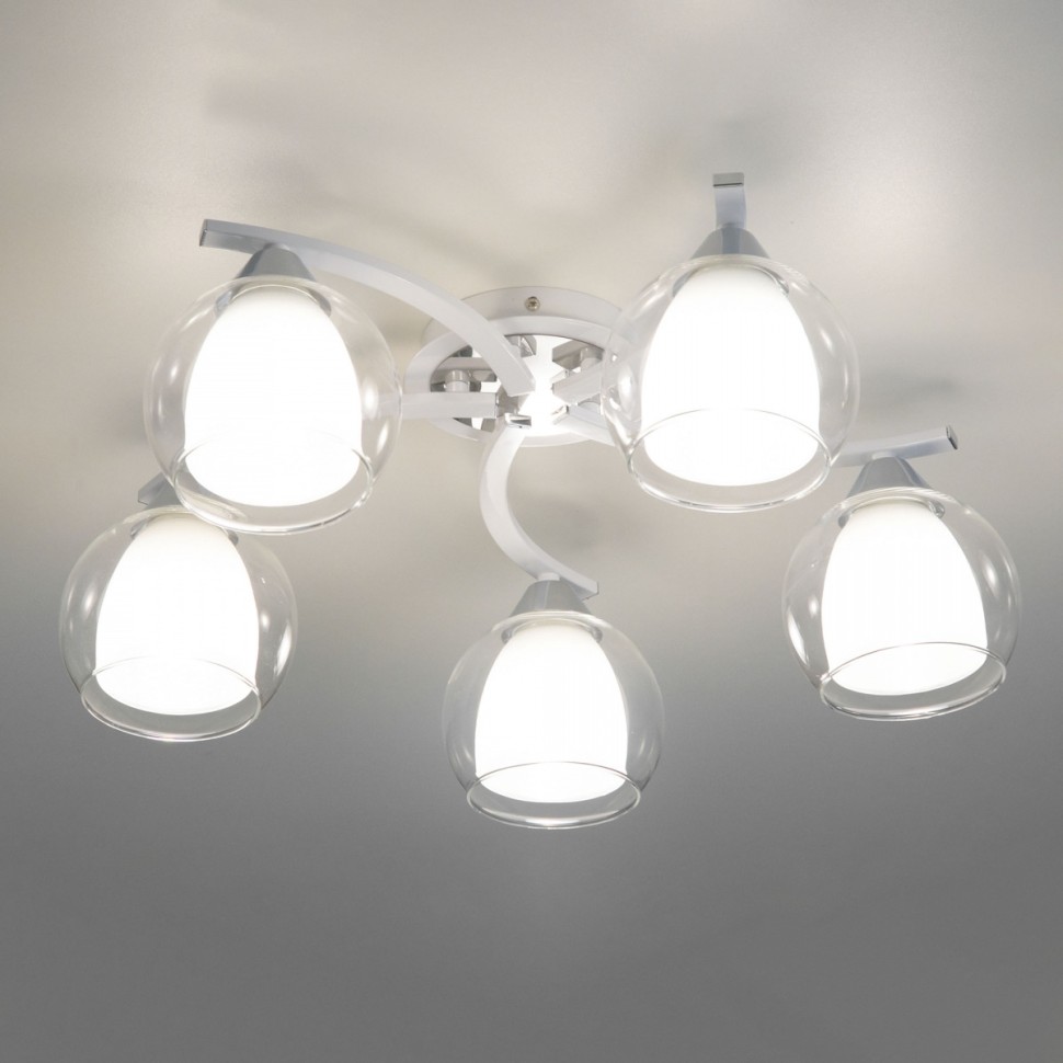 CL152150 Citilux Потолочная люстра Кристи, белая, Е27*5*75W, 54см диаметр