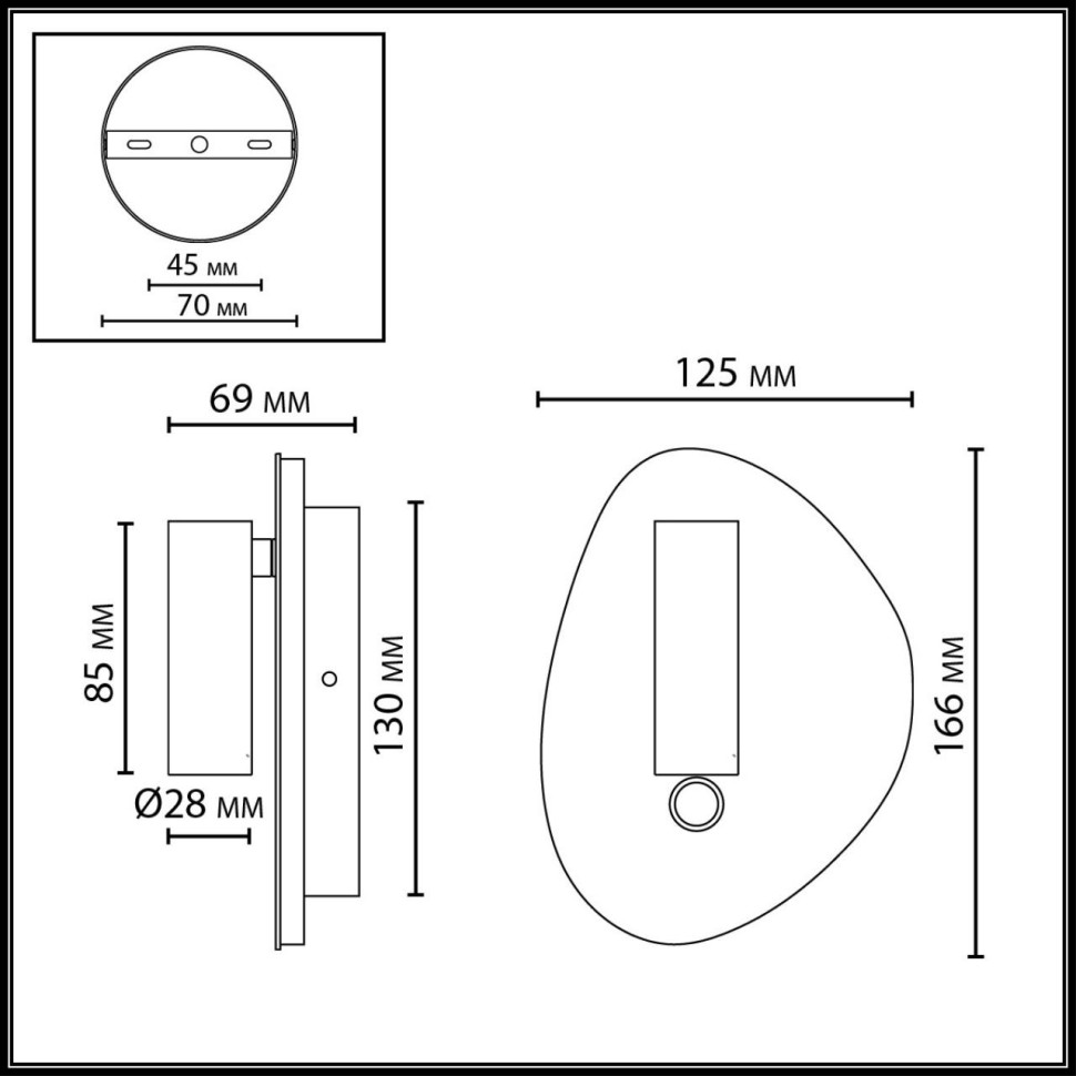 7184/9WL ODEON LIGHT Настенный светодиодный светильник ROY, двойной свет, брашированный никель/металл, IP20, 9W, 580Lm, сенсорный выключатель, сенсорное диммирование, переключение световой температуры 2700K/3300K/4000K, угол рассеивания 120°, 220-240V 
