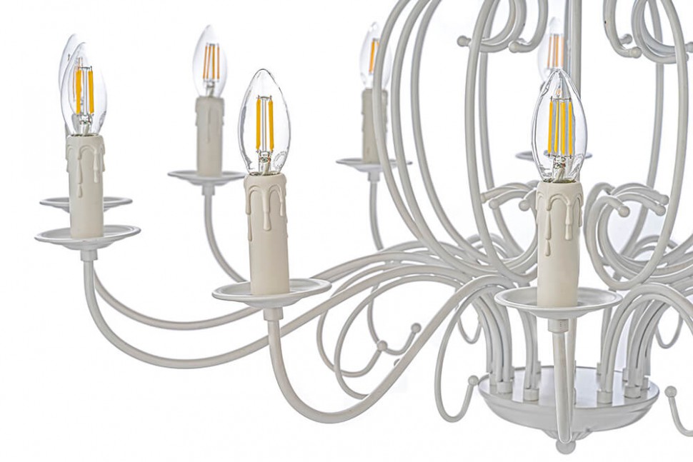 E 1.1.12 W ARTI LAMPADARI белая подвесная люстра AMARO под ковку, диаметр 90см.