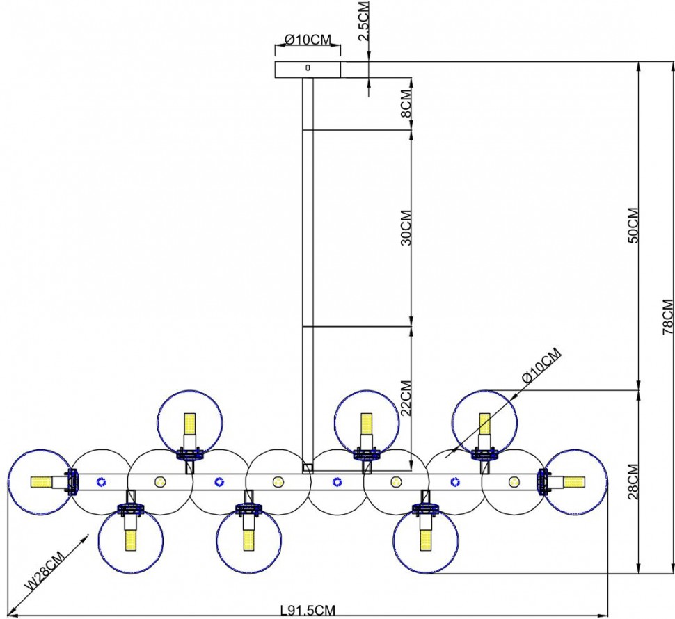 A3988SP-16AB ARTE LAMP люстра на штанге Bolla-Piccolo G9*16*25W, бронза, белый