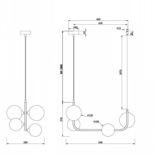 FR4005PL-04B FREYA подвесной светильник Perlina, G9*4*25W