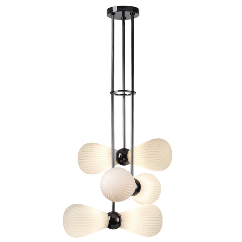 5418/6 ODEON LIGHT EXCLUSIVE Потолочный светильник на штангах Elica, черный хром, белый