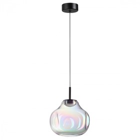 5097/4LB ODEON LIGHT подвесной светодиодный светильник VASO 4W, 4000K, 388Lm, черный, бензиновый, стекло, 16см диаметр