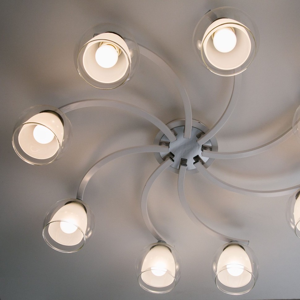 CL152180 Citilux Потолочная люстра Кристи, белая, Е27*8*75W, 79см диаметр