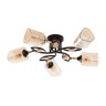 A5076PL-5BK Arte Lamp Потолочная люстра Glamore, металл/стекло/дерево, черный/янтарный/бежевый, 62см диаметр