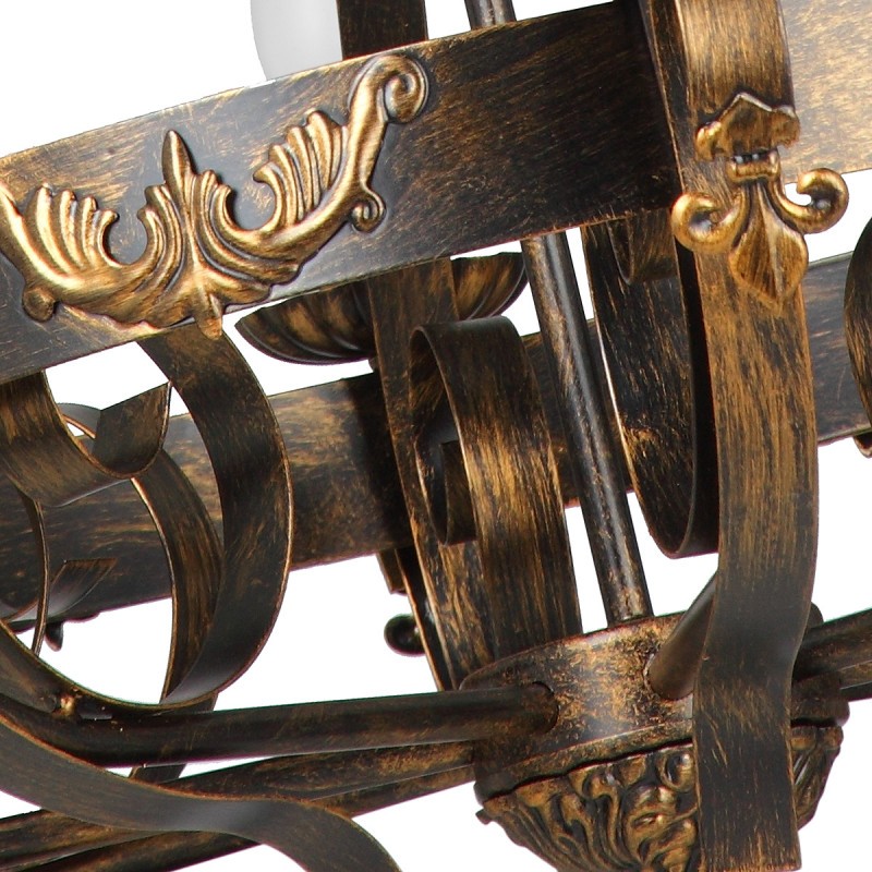 V1350/8 VITALUCE Подвесная кованая люстра в замковом стиле, 61см диаметр, E14*8*40W