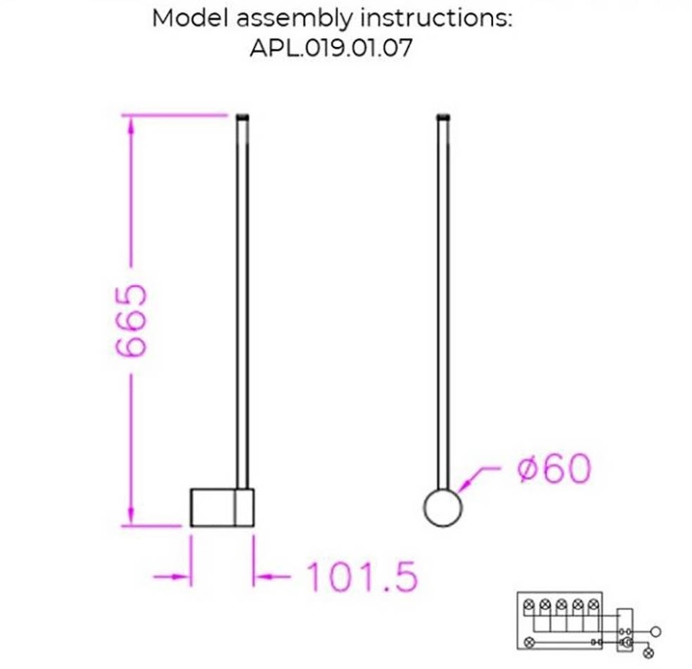 APL.019.01.07 APLOYT Merian Черный настенный светодиодный светильник 7W, 4000K