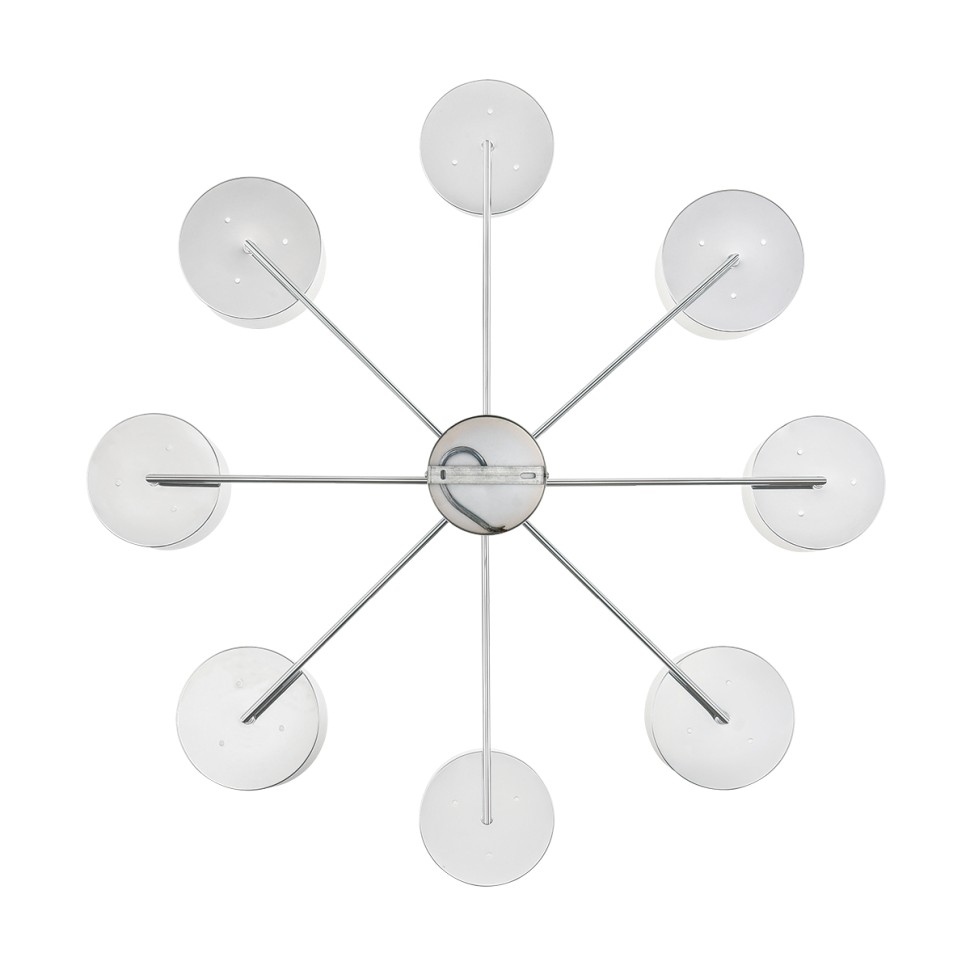 6591/8 LUMION SUNTORI потолочная люстра на штанге E14*8*40W, металл, текстиль, белый, хром, 91см диаметр