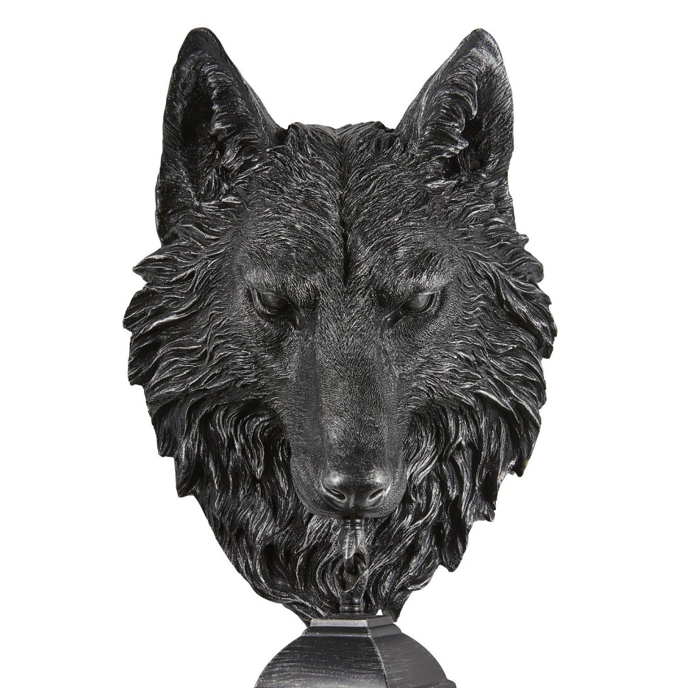 2252-1W Favourite Настенный уличный фонарь Hunt с животными - Волк, черный с серебром