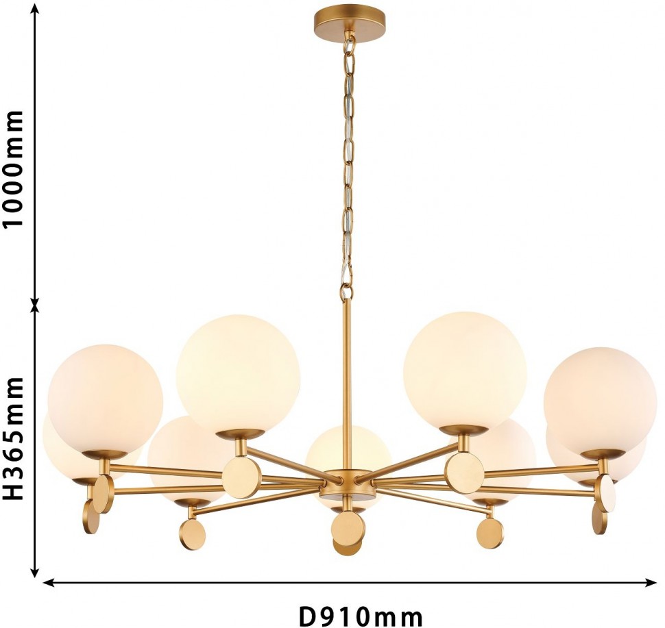 2928-9P FAVOURITE подвесная люстра Absolute, золото, 9 плафонов