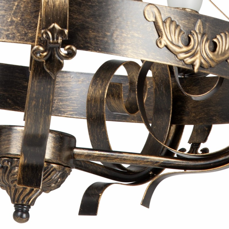 V1350/5 VITALUCE Подвесная кованая люстра в замковом стиле, 45см диаметр, E14*5*40W