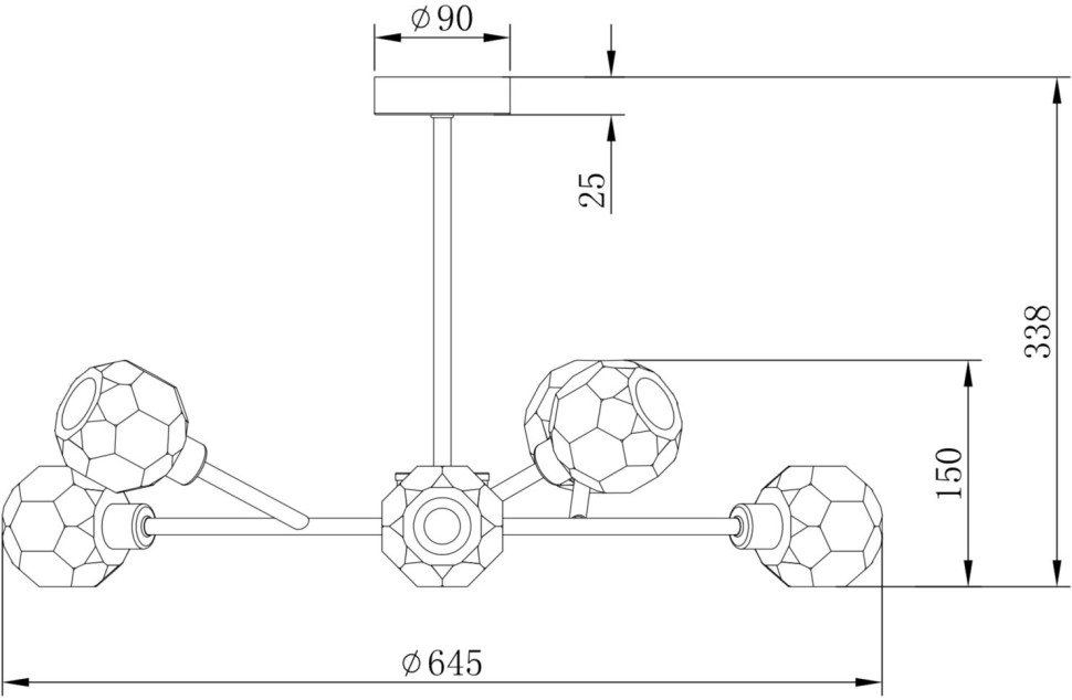FR5114PL-06BZ FREYA люстра на штанге Grace, G9*6*40W, бронза