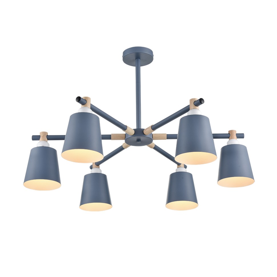 8098/6C LUMION потолочная люстра ROSALINA в скандинавском стиле, синяя, дерево, E27*6*60W
