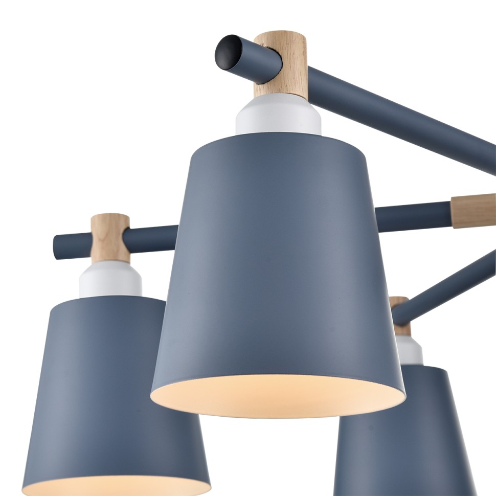 8098/6C LUMION потолочная люстра ROSALINA в скандинавском стиле, синяя, дерево, E27*6*60W