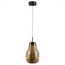 5098/4LA ODEON LIGHT подвесной светодиодный светильник VASO 4W, 4000K, 388Lm, черный, золото, стекло, 13см диаметр