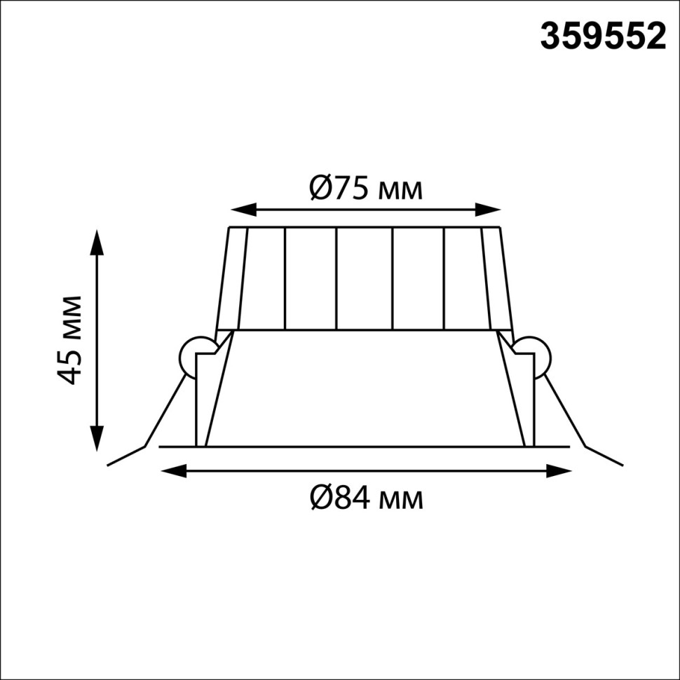 359552 NOVOTECH CLARA черный встраиваемый влагозащищенный светодиодный светильник с переключателем цветовой температуры IP44, 10W, 3000К/4000К/6000К
