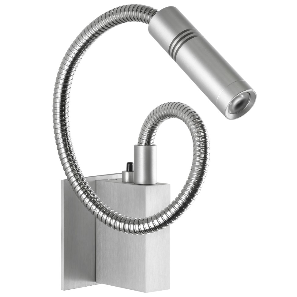 808619 LightStar Настенный светильник MURO, на гибкой ножке, цвет алюминий