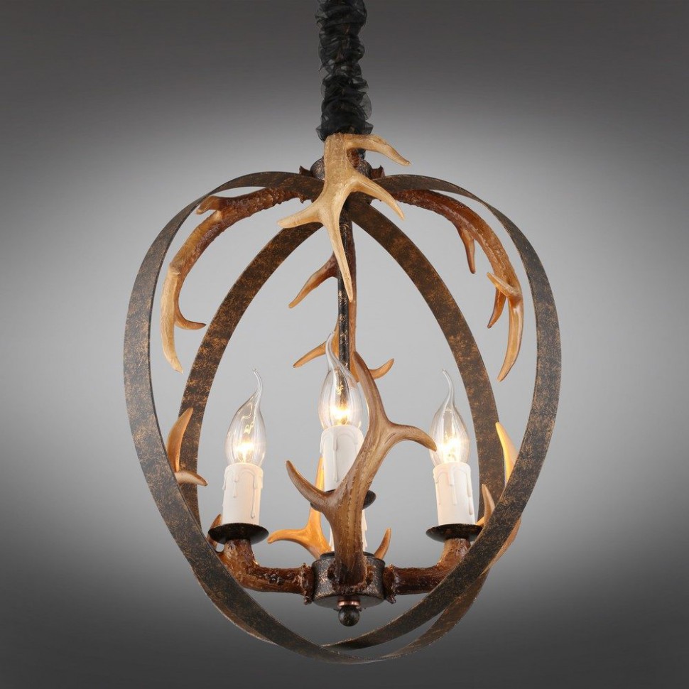 OML-51906-04 Omnilux подвесной светильник с рогами Leporano, 4 лампы, 45см диаметр