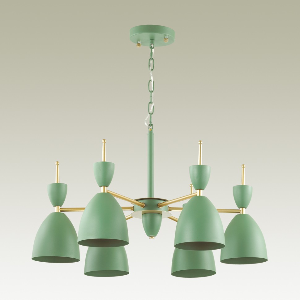 3785/6 LUMION Зеленая подвесная люстра GEMMA 6*60W, 68см диаметр