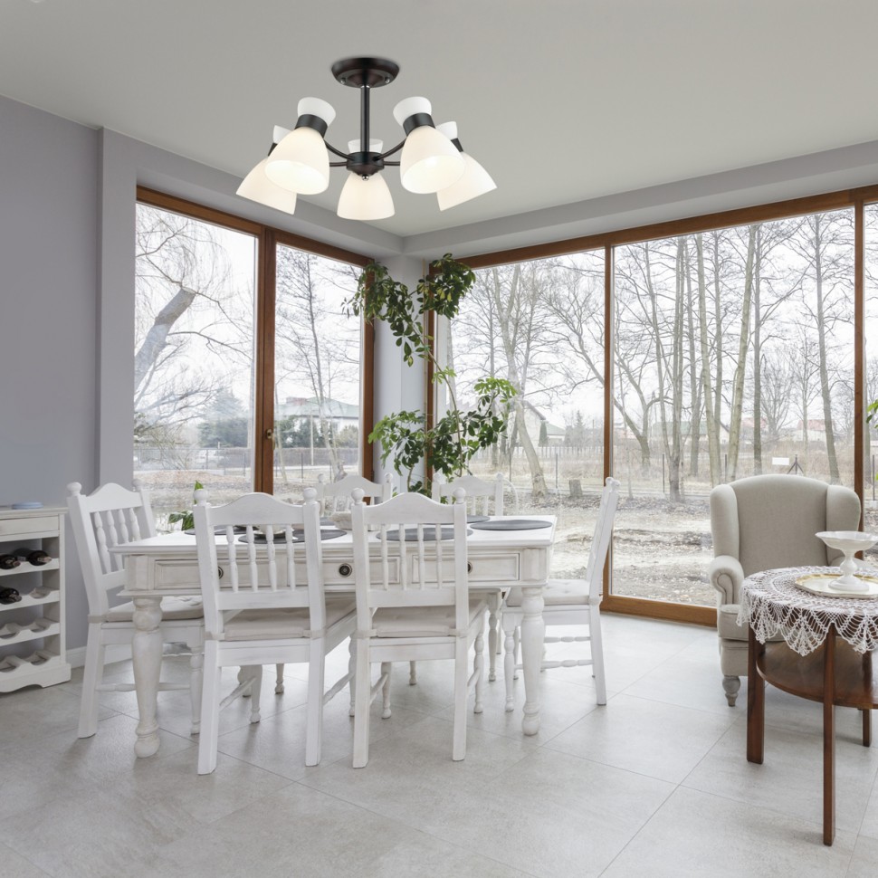 4534/5C LUMION потолочная люстра WILMA, черный с белым, 5хЕ27*60W