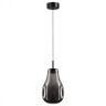 5098/4LC ODEON LIGHT подвесной светодиодный светильник VASO 4W, 4000K, 388Lm, черный, дымчатый, стекло, 13см диаметр
