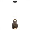 5098/4LC ODEON LIGHT подвесной светодиодный светильник VASO 4W, 4000K, 388Lm, черный, дымчатый, стекло, 13см диаметр