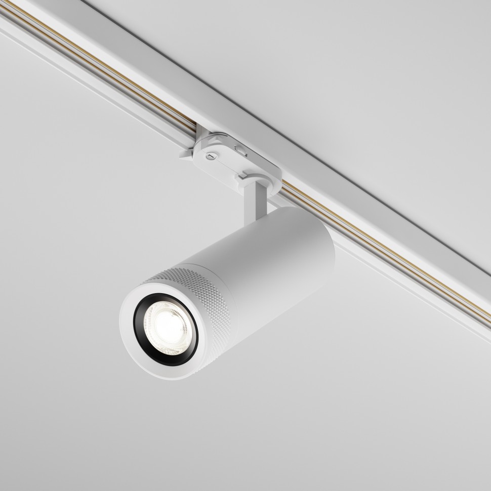 TR198-3-20W4K-Z-W Maytoni Technical Белый трековый LED трехфазный светильник Focus Zoom, 20W, 4000K, 220V