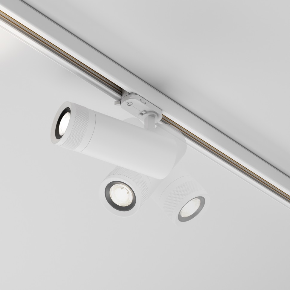 TR198-3-20W4K-Z-W Maytoni Technical Белый трековый LED трехфазный светильник Focus Zoom, 20W, 4000K, 220V