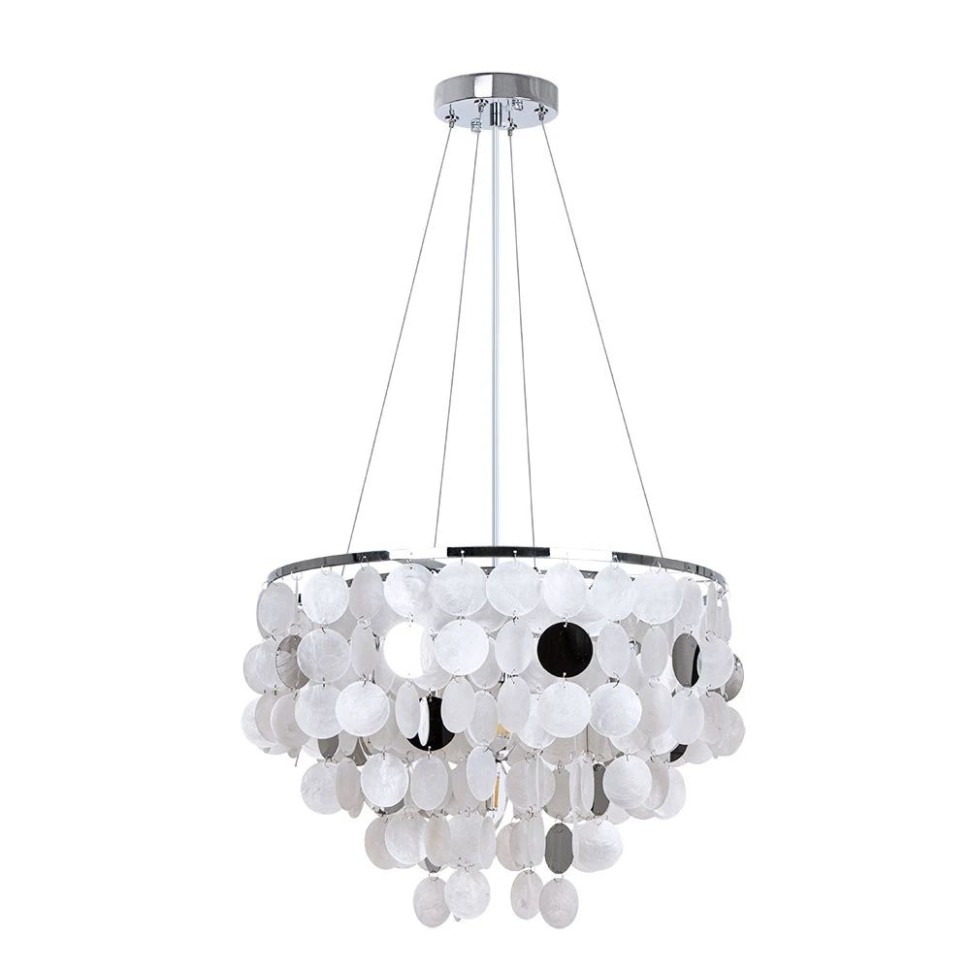 A4100LM-6CC Arte Lamp Подвесная люстра Pipirima, хром, перламутр, 45см диаметр, E14*6*40W