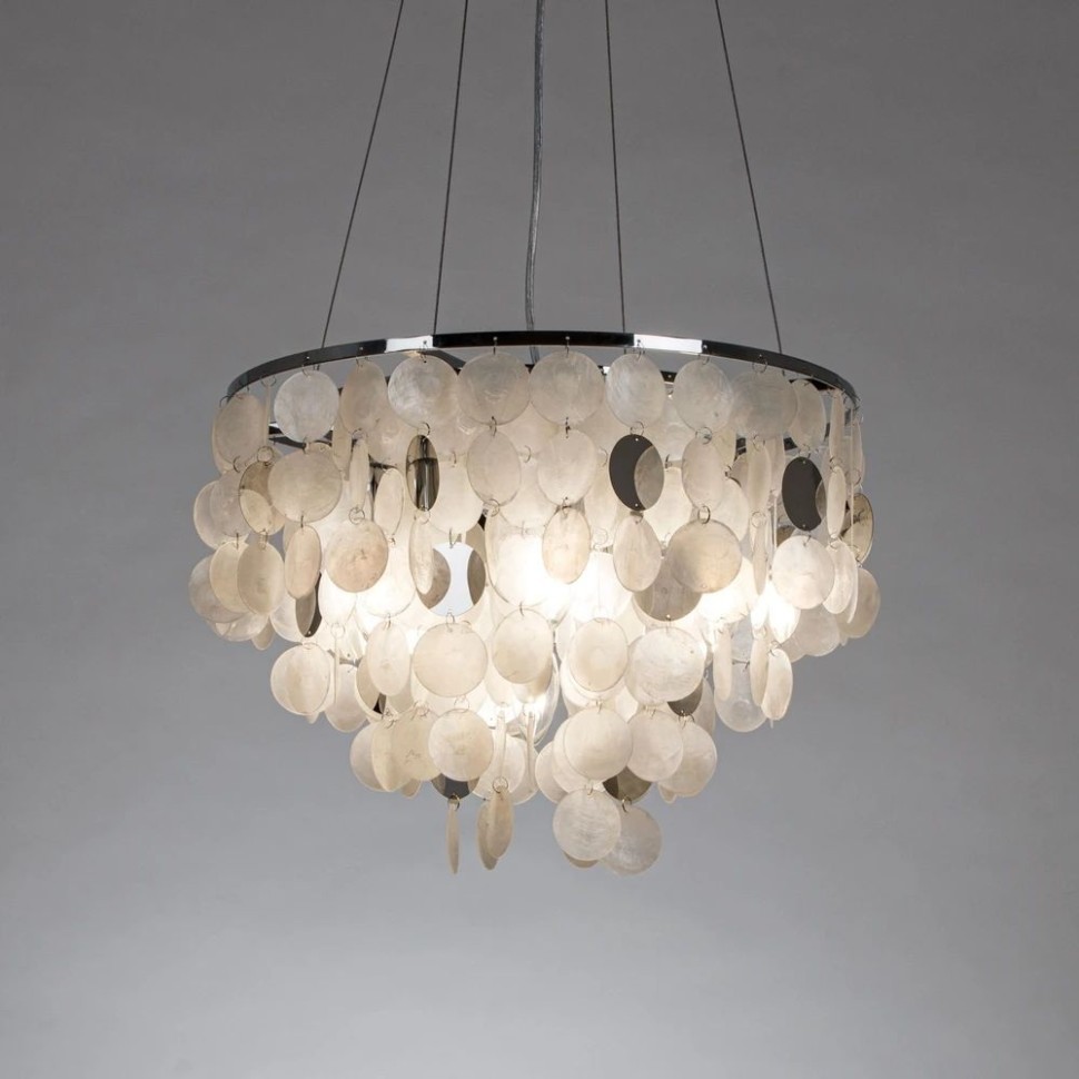 A4100LM-6CC Arte Lamp Подвесная люстра Pipirima, хром, перламутр, 45см диаметр, E14*6*40W