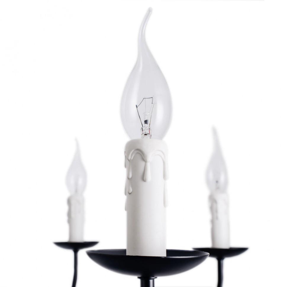 A1857LM-8BK Arte Lamp черная подвесная люстра в стиле Кантри Graff, 8 ламп Е14, 75см диаметр