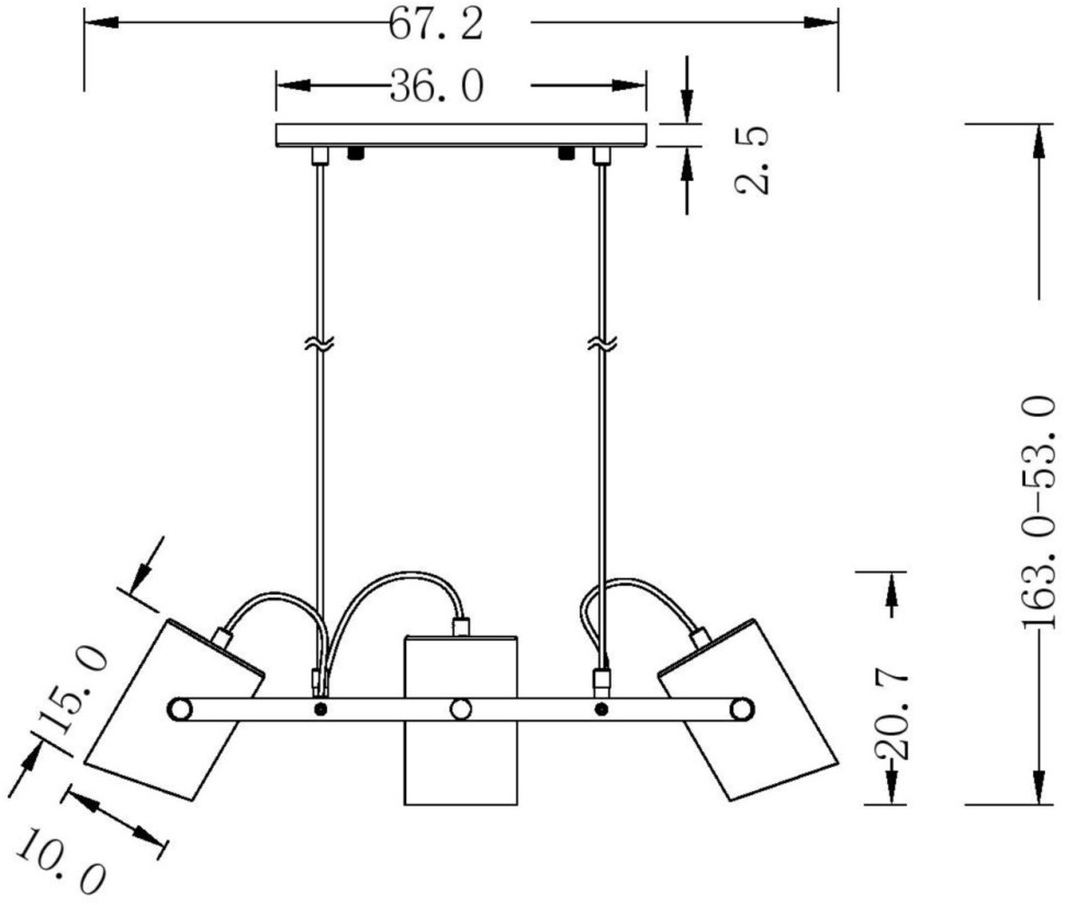 FR4005PL-03BBS FREYA подвесной светильник Elori, E27*3*25W