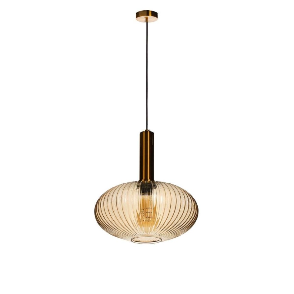 2071-С+BR LOFT IT подвесной светильник Iris, медь, янтарный, 30см диаметр