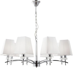 A4098LM-8CC ARTE LAMP подвесная люстра Kensigton E14*8*40W, белый, хром,80см диаметр
