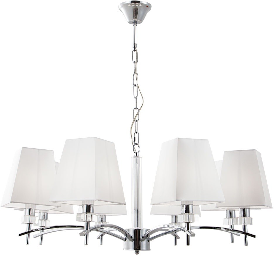 A4098LM-8CC ARTE LAMP подвесная люстра Kensigton E14*8*40W, белый, хром,80см диаметр