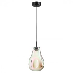5098/4LB ODEON LIGHT подвесной светодиодный светильник VASO 4W, 4000K, 388Lm, черный, бензиновый, стекло, 13см диаметр